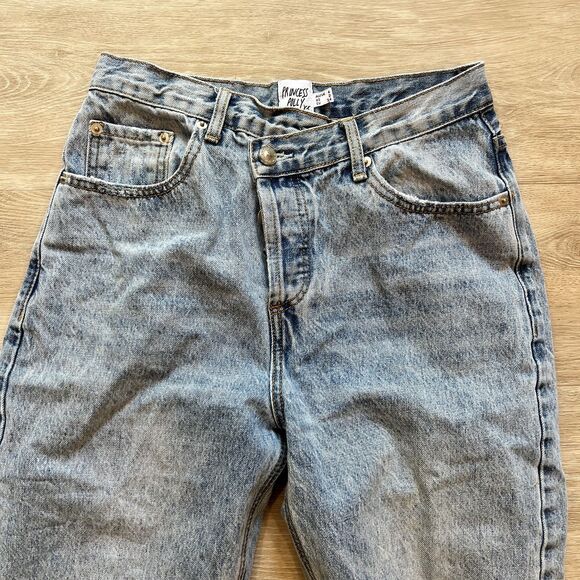 Princess Polly Asymmetric Straight Leg Jeans-Size 8 - Picture 4 of 12